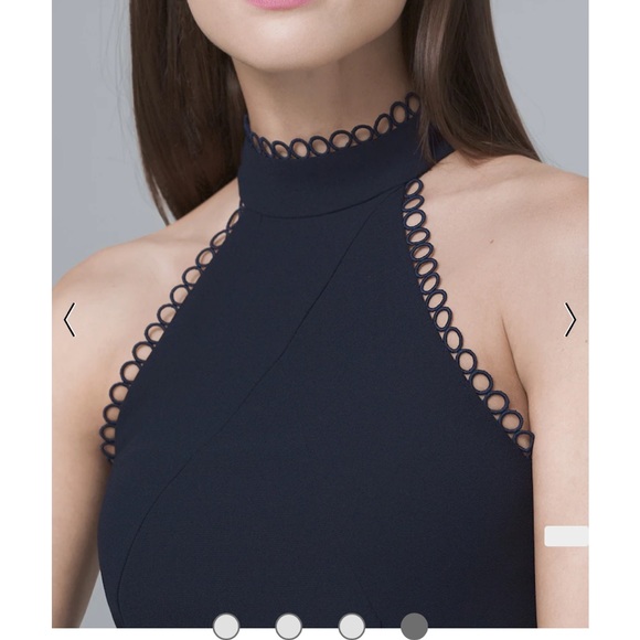 ML MONIQUE LHUILLIER Navy Love No One Halter-Neck High-Low Gown 6 - Picture 7 of 14